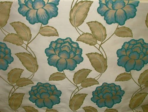 Amora Peacock 100% Silk Curtain / Upholstery Fabric