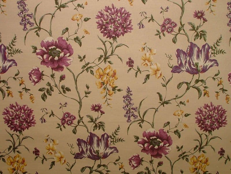 Ashley Wilde LEDBURY Damson  FLORAL Curtain /Upholstery /Soft Furnishing Fabric