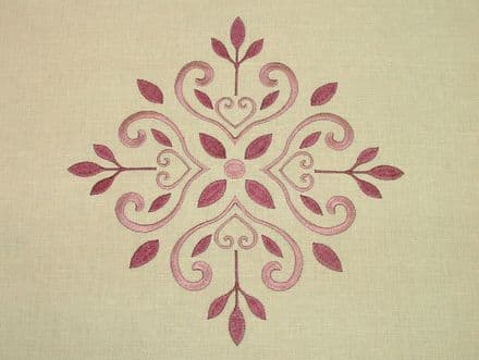 Ashley Wilde Lilita Damson Embroidered Cotton Curtain / Soft Furnishing Fabric