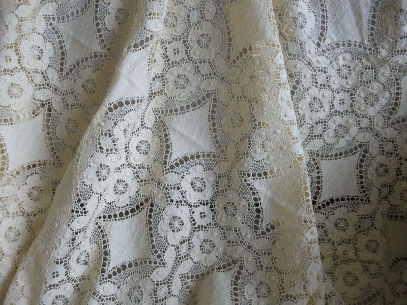Beautiful Yellow Genuine British Nottingham Cluny Cotton Lace Fabric 2m x 1m