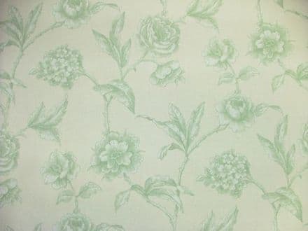 Designer Milton Rustic Green Floral 100% Cotton Curtain / Soft Furnishing Fabric