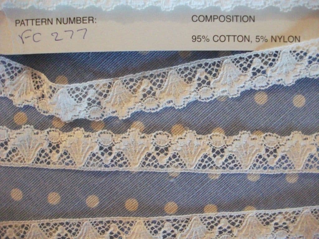 Exclusive FC277 OFF  White Cotton Nottingham Valenciennes Lace by Cluny Lace Co 