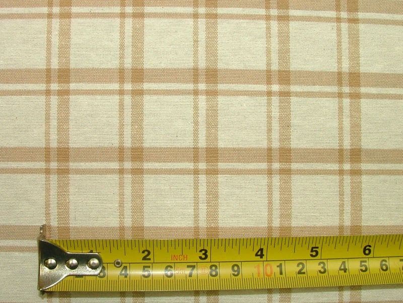 Prestigious Textiles Beige /  Cream Check  Curtain /  Vintage Tablecloth Fabric