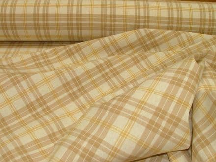 Prestigious Textiles Beige / Gold / Cream Check  Curtain / Soft Furnishing Fabric