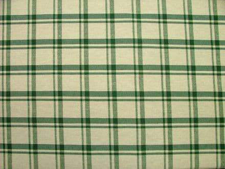 Prestigious Textiles Bottle Green / Off White Check  Curtain / Soft Furnishing Fabric