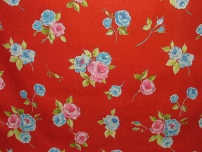 Prestigious Textiles "Ella" Scarlet Floral Cotton Curtain/Soft Furnishing Fabric
