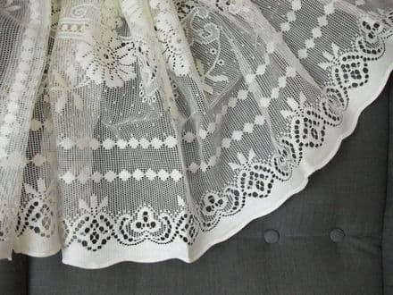 Traditional Genuine Vintage Bone colour Cotton Scottish Lace Panel 60"W x20".